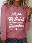 Women's Long Sleeve Blouse Spring/Fall Text Letters Cotton-Blend Crew Neck Daily Going Out Casual Top