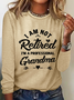 Women's Long Sleeve Blouse Spring/Fall Text Letters Cotton-Blend Crew Neck Daily Going Out Casual Top