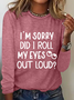 Women's Long Sleeve Blouse Spring/Fall Text Letters Cotton-Blend Crew Neck Daily Going Out Casual Top