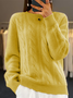 Women Half Turtleneck Cable Knit Sweater Winter Pullover