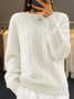 Women Half Turtleneck Cable Knit Sweater Winter Pullover