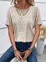 Lantern Sleeve Casual Crew Neck Blouse