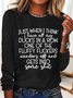 Women's Long Sleeve Blouse Spring/Fall Text Letters Crew Neck Daily Going Out Simple Top