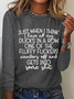 Women's Long Sleeve Blouse Spring/Fall Text Letters Crew Neck Daily Going Out Simple Top