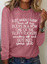 Women's Long Sleeve Blouse Spring/Fall Text Letters Crew Neck Daily Going Out Simple Top