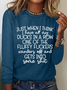 Women's Long Sleeve Blouse Spring/Fall Text Letters Crew Neck Daily Going Out Simple Top