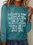 Women's Long Sleeve Blouse Spring/Fall Text Letters Crew Neck Daily Going Out Simple Top