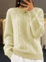 Women Half Turtleneck Cable Knit Sweater Winter Pullover