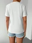 JFN Casual Loose Cotton-blend Hot Drilling T-Shirt