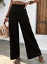 Loose Plain Casual Drawstring Pants