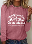 Women's Long Sleeve Blouse Spring/Fall Text Letters Crew Neck Daily Going Out Simple Top