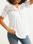 Loose Split Joint Lace Casual Blouse