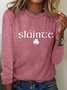 Women's Text Letters Long Sleeve Blouse Spring/Fall Crew Neck Daily Simple Top
