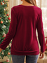 Women's Square Neck Christmas Wine Red Velvet Sequins Tops