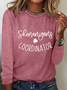 Women's Text Letters Long Sleeve Blouse Spring/Fall Crew Neck Daily Simple Top