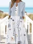 Women's Cotton Floral Pattern Daily Going Out Two Piece Set Half Sleeve Elegant Summer Coat With Skirt Matching Set