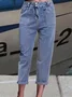 Buttoned Denim Casual Jeans