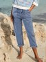 Buttoned Denim Casual Jeans