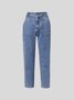 Buttoned Denim Casual Jeans