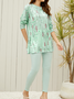 Women's Jersey Abstract Daily Going Out Two Piece Set Long Sleeve Casual Spring/Fall Top With Pants Matching Set