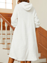 Loose Fluffy/Granular Fleece Fabric Hoodie Casual Dress