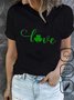 Women's Shamrock Short Sleeve Tee T-shirt Crew Neck Casual Summer Top