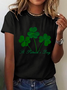 Women's Shamrock Short Sleeve Tee T-shirt Crew Neck Casual Summer Top