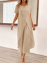 Women's Cross Plain Daily Going Out Two Piece Set Short Sleeve Casual Summer Top With Pants Matching Set