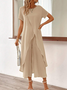 Women's Cross Plain Daily Going Out Two Piece Set Short Sleeve Casual Summer Top With Pants Matching Set