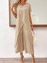 Women's Cross Plain Daily Going Out Two Piece Set Short Sleeve Casual Summer Top With Pants Matching Set