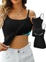 Women's Gallus Camisole Summer Plain Spaghetti Daily Going Out Casual Top White