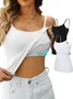 Women's Gallus Camisole Summer Plain Spaghetti Daily Going Out Casual Top White