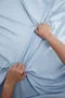 Women's Short Sleeve Summer Plain Pocket Stitching Cotton Dress Cross Neck Daily Going Out Casual Midi A-Line T-Shirt Dress