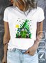 Women's St. Patrick's Day Shamrock Short Sleeve Tee T-shirt Crew Neck Casual Summer Top