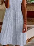 Women's Short Sleeve Summer Striped Asymmetrical Daily Going Out Casual Short A-Line Dress Blue