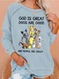 Women's Crew Neck Text Letters Casual Spring/Fall Long Sleeve Sweatshirt