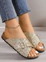 Casual Plain Summer Slide Sandals