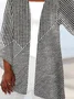 Women's Spring/Fall Outerwear Casual Striped Cotton Shawl Jacket