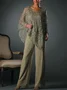 Women's Plain Party Going Out Two Piece Set Long Sleeve Elegant Spring/Fall Matching Set