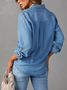 Women's Long Sleeve Shirt Spring/Fall Abstract Shirt Collar Holiday Going Out Casual Top