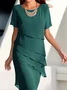 Elegant Plain Crew Neck Regular Fit Wedding Dress & Party Dress