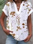 Casual Floral Raglan Sleeves Loose Blouse