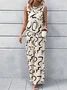 Women's Abstract Graphic Daily Going Out Two Piece Set Sleeveless Simple Summer Top With Pants Matching Set