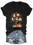 Women's Cat Short Sleeve Tee T-shirt V Neck Casual Summer Top