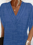 Women's Plain Cap Sleeve Summer Dress V Neck Daily Casual Mini H-Line Dress