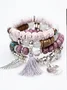 Bohemian multi-layer bracelet creative tassel bodhi beaded wings love fashion bracelet jewelry