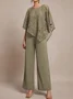 Women's Plain Party Going Out Two Piece Set Long Sleeve Elegant Spring/Fall Matching Set