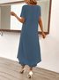 Women's Cross Plain Daily Going Out Two Piece Set Short Sleeve Casual Summer Top With Pants Matching Set