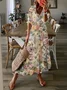 Women's Long Sleeve Spring/Fall Floral Dress V Neck Daily Going Out Casual Maxi H-Line