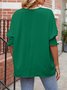 Women Plain Short Sleeve Blouse Summer Crew Neck Daily Casual Top